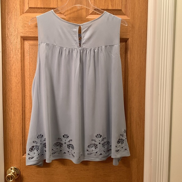 Torrid Light Blue Sleeveless Top with cut out designs - Picture 2 of 10